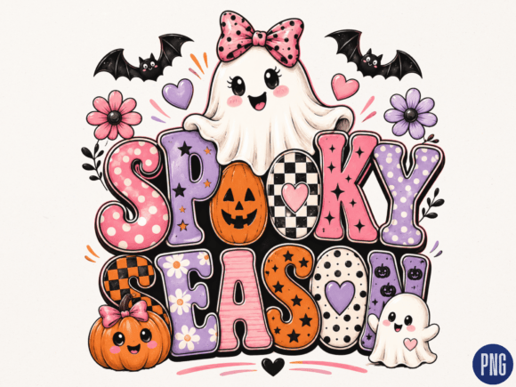 Download Spooky Season Ghost Typography PNG - Season Collection