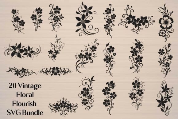 Download Vintage Floral Flourish SVG Bundle - Premium Resources